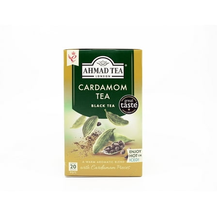Ahmad Tea Black SCH4 Tea, Cardamom Teabags, 20 ct (Pack of 1) - Caffeinated & Sugar-Free