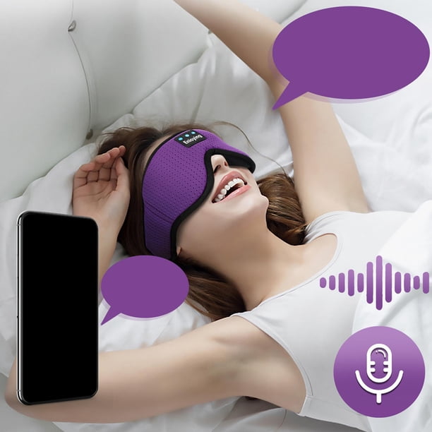 Bluetooth para dormir 3D Lavable Inalámbrico Bloqueo de luz Púrpura Baoblaze Auriculares Bluetooth