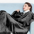 Astarin Throw Blanket, Twin Size Black Blankets & Throws for Couch/Beds