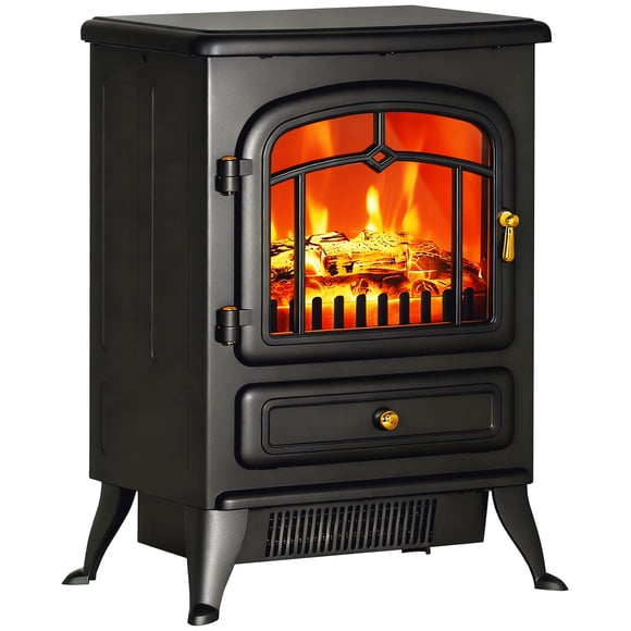 Chimenea Eléctrica HOMCOM 22" Independiente 725W-1450W Negra