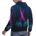 thumbnail image 6 of Kdxio Two Human Hands are Holds Pink Ribbon Awareness Print Mens Casual Hooded Collar Drawstring Hoodies Pullover Sweatshirts Casual Long Sleeve Shirts-Large, 6 of 7