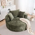 thumbnail image 1 of Modular Corduroy Sofa, No Assembly Required Cloud Recliner with Cylindrical Back Pillow, Soft Fluffy Upholstered Single Sofa, One-Piece Combination Couch for Living Room Bedroom, 1 of 5