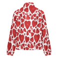 thumbnail image 6 of Jackets for Women Winter Coat Jackets Flannel Stand Collar Jacket(Valentines Day Hand Drawn Red Hearts,Size:S-4XL), 6 of 7