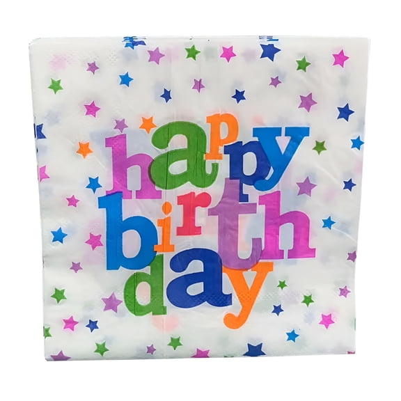 CCOCC Birthday Plates Paper Disposable Happy Birthday Plates and Napkins Set Colorful Decorations Party Supplies for 10 Guests 10PC Happy Birthday Napkins