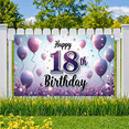 thumbnail image 6 of Purple Balloons Happy Birthday Banner Decorative Design Milestone Celebration Birthday Backdrop for Birthday Party Celebration Indoor Decoration Event, 6 of 8