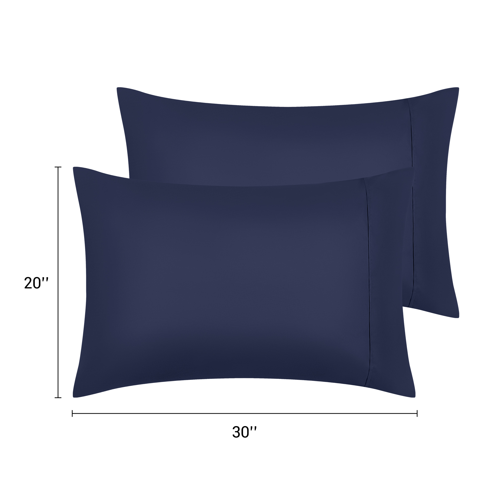 Unique Bargains Pillow Cases with Envelope Closure Pillow Covers 2 pcs Queen Bavy Blue