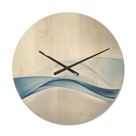 Designart 'Fractal 3D Wave of Water Splash ' Modern Wood Wall Clock