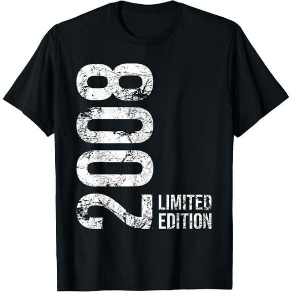 16th Birthday 16 Years Old Girl Boy 2008 T-ShirtMen and women, Black T-shirt, size: Extra large