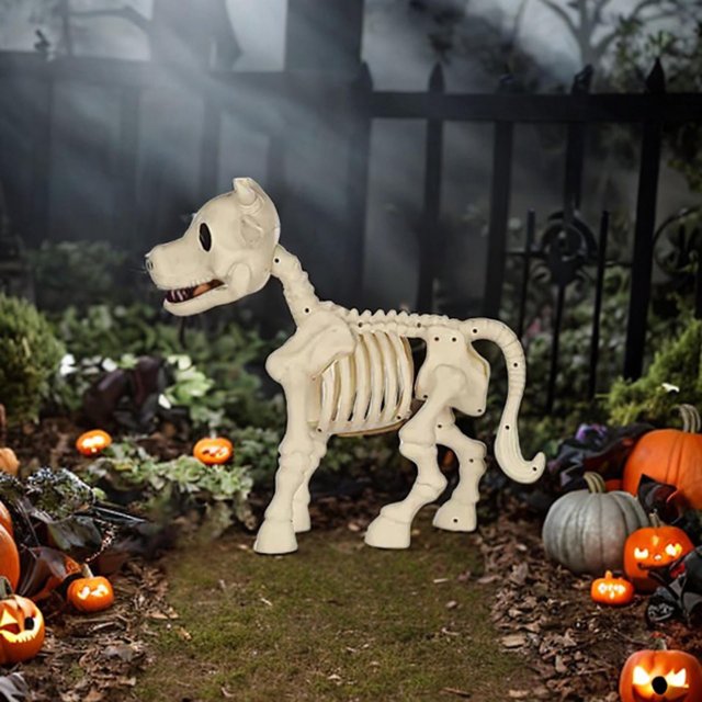 Decoración de calavera de vaca para Halloween, esqueleto de vaca para Halloween, figurita de terror, adorno decorativo para jardín de Halloween