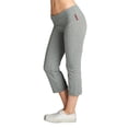 thumbnail image 2 of Women Fold Over Waistband Stretch Capri Length Flare Bottom Yoga Pants, 2 of 3