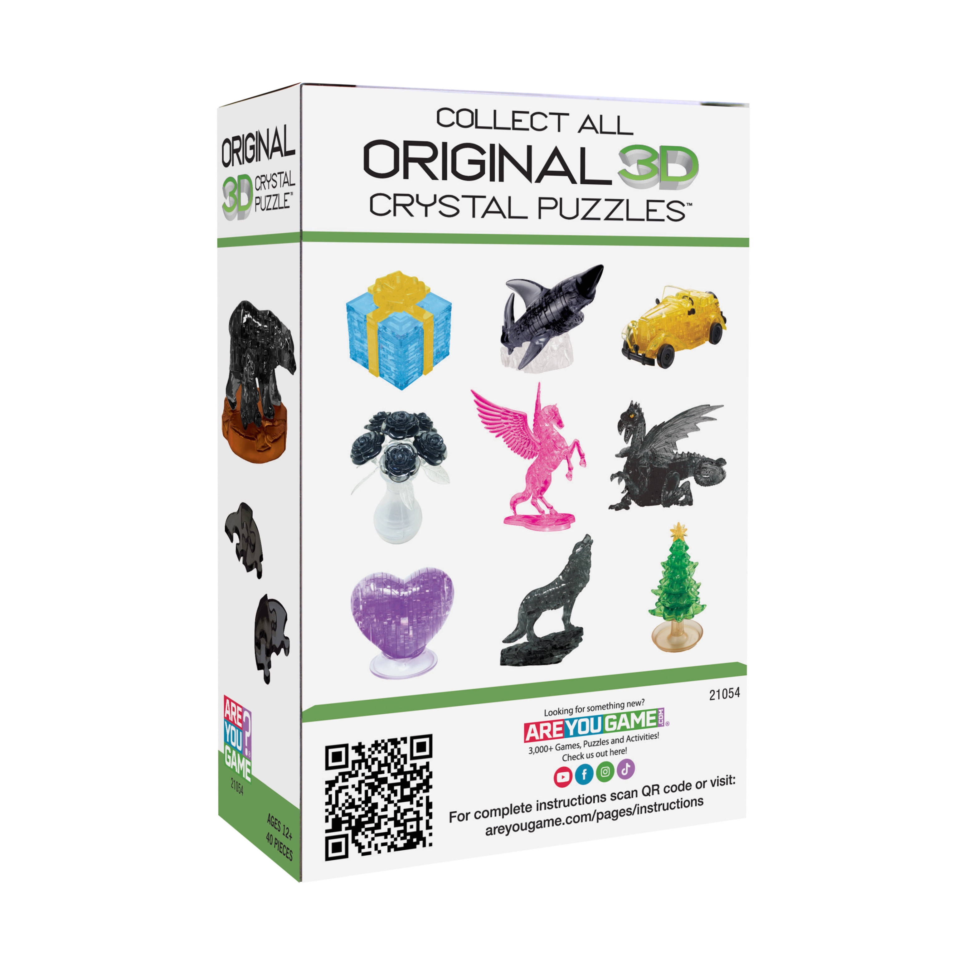 AreYouGame.com 3D Crystal Puzzle - Black Bear and Baby: 40 Pcs
