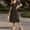Black, variant on IUYRTFE Women's Floral Square Neck Short Sleeve Ruffle Hem Dress – Slim Waist A-Line Midi Dress for Summer Casual Wear