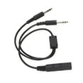 Aviation Headset Adapter HELICOPTER Single Plug to GA Dual Plug General Headphone Adapter Cable