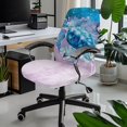 thumbnail image 2 of POLERO Brushed Elastic Fabric All-in-One Office Swivel Chair Protector Cover for Home Indoor Workspace, Anti Slip Non Slip Computer Chair Cover, Galaxy Sea Turtle, 2 of 7