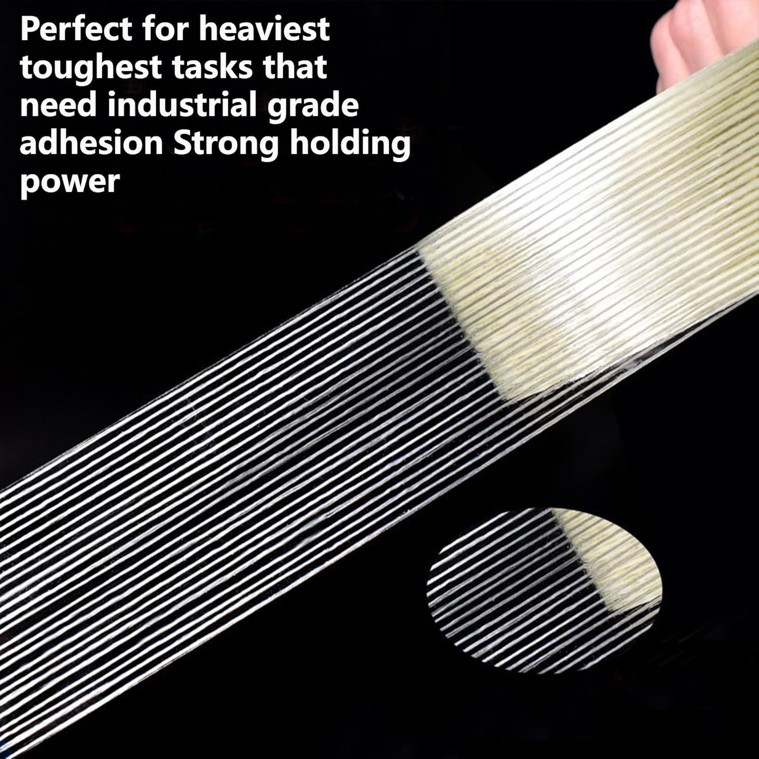 Fiberglass Reinforced Filament Strapping Tape: 4 Pack Heavy Duty Commodity Grade Fiber Reinforced Packing Tape, 4.3 Mil Thickness 125 lb Break 1/2 Inch x 60 yds