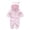 Pink, variant on Usaibhir Newborn Baby Bear Outfit Solid Color Stitching Bag Feet Bodysuit Infant One Piece Hooded Romper Outerwear Winter Snowsuit Clothes