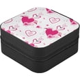 thumbnail image 6 of GZHJMY Valentine's Day Heart Flamingo Mini Jewelry Box, Portable Leather Travel Small Jewelry Organizer Case for Earring, Necklace, Rings, Bracelets, 6 of 7
