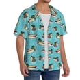 thumbnail image 2 of Fotbe Mallard Ducks Swimming In The Lake Camisa Estampada de Manga Corta para Hombre, Casual de Verano, Estilo Playero, Sin Arrugas-X-Large, 2 of 5