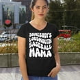 thumbnail image 4 of Somebody's Loudmouth Baseball Mama Women's V-Neck T-shirt Proud Mom Cheer Support Game Day Funny Sports Vintage Retro Tee, 4 of 7