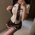 thumbnail image 3 of Conjunto de uniforme de estudiante Sexy para mujer, disfraz de Cosplay de fiesta temática, minifalda, conjunto de blusa ajustada, lencería para discoteca, 3 of 5