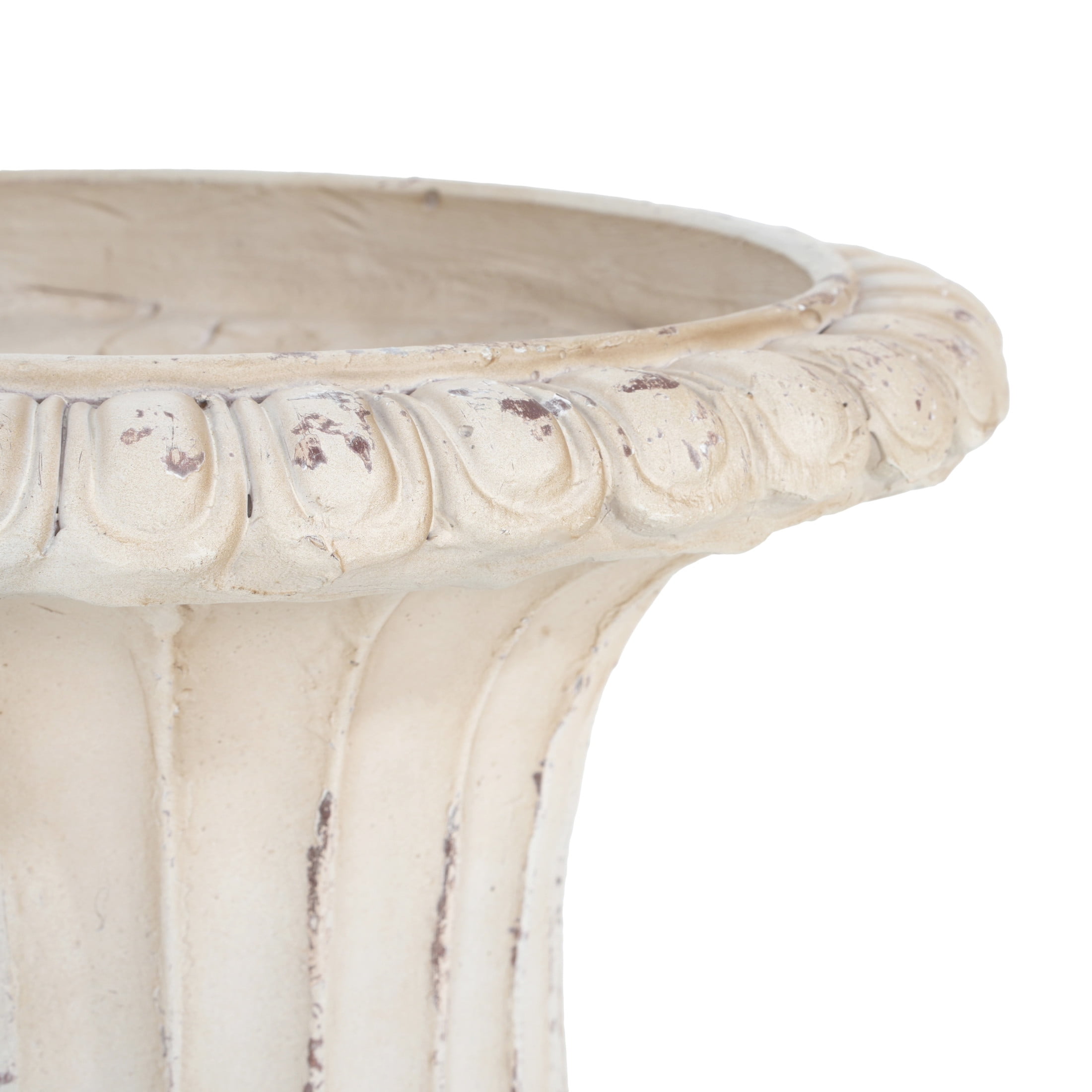 Christopher Knight Home 19.25" MGO Garden Urn Planter with Drainage Hole, Vintage Outdoor Planter, Antique White