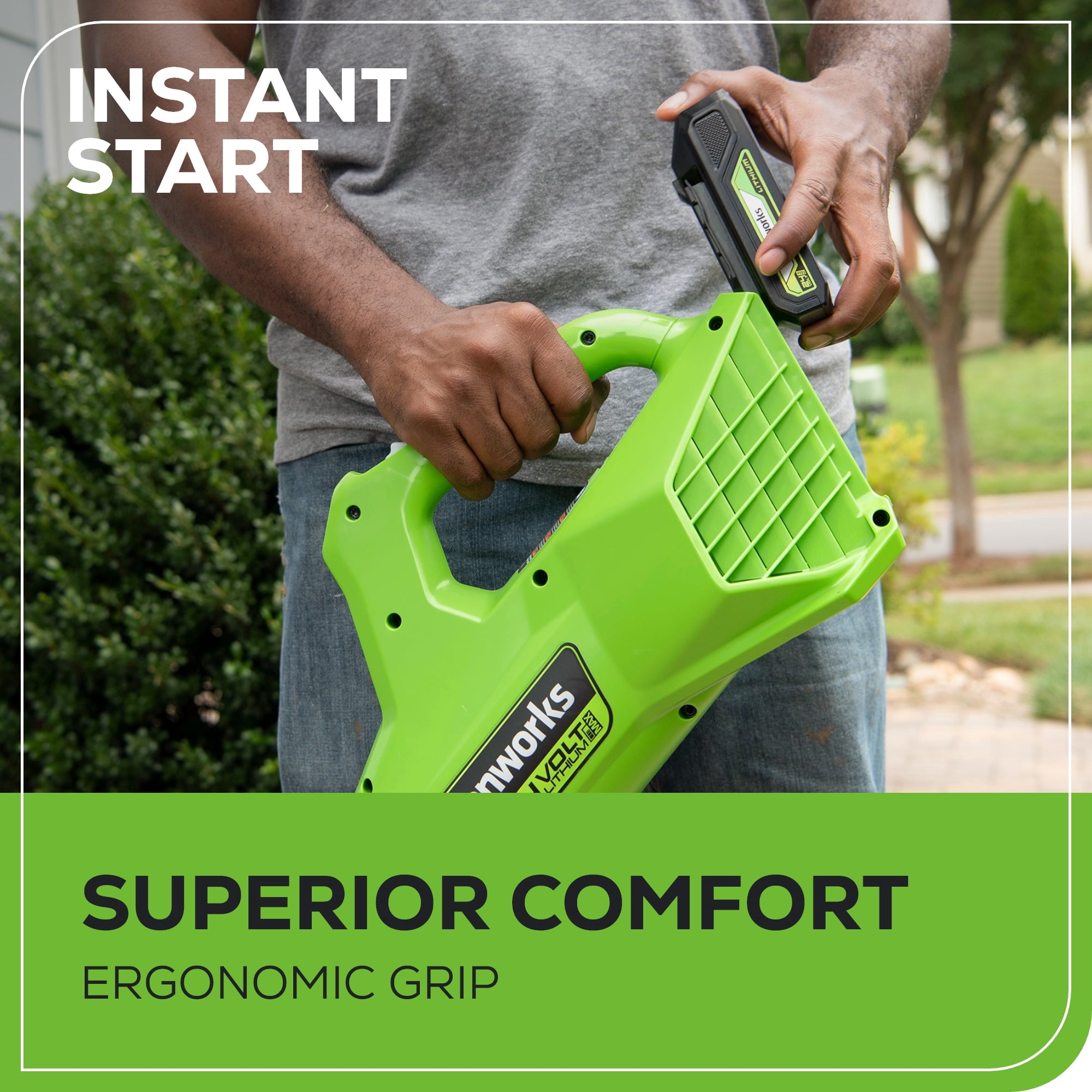 Greenworks 48V (24V x 2) 20" Cordless Battery Push Mower 3PC Combo Kit w/ (2) 4.0Ah USB Batteries,(1) 2.0Ah Battery,(1) Dual Port Rapid Charger & (1) Charger