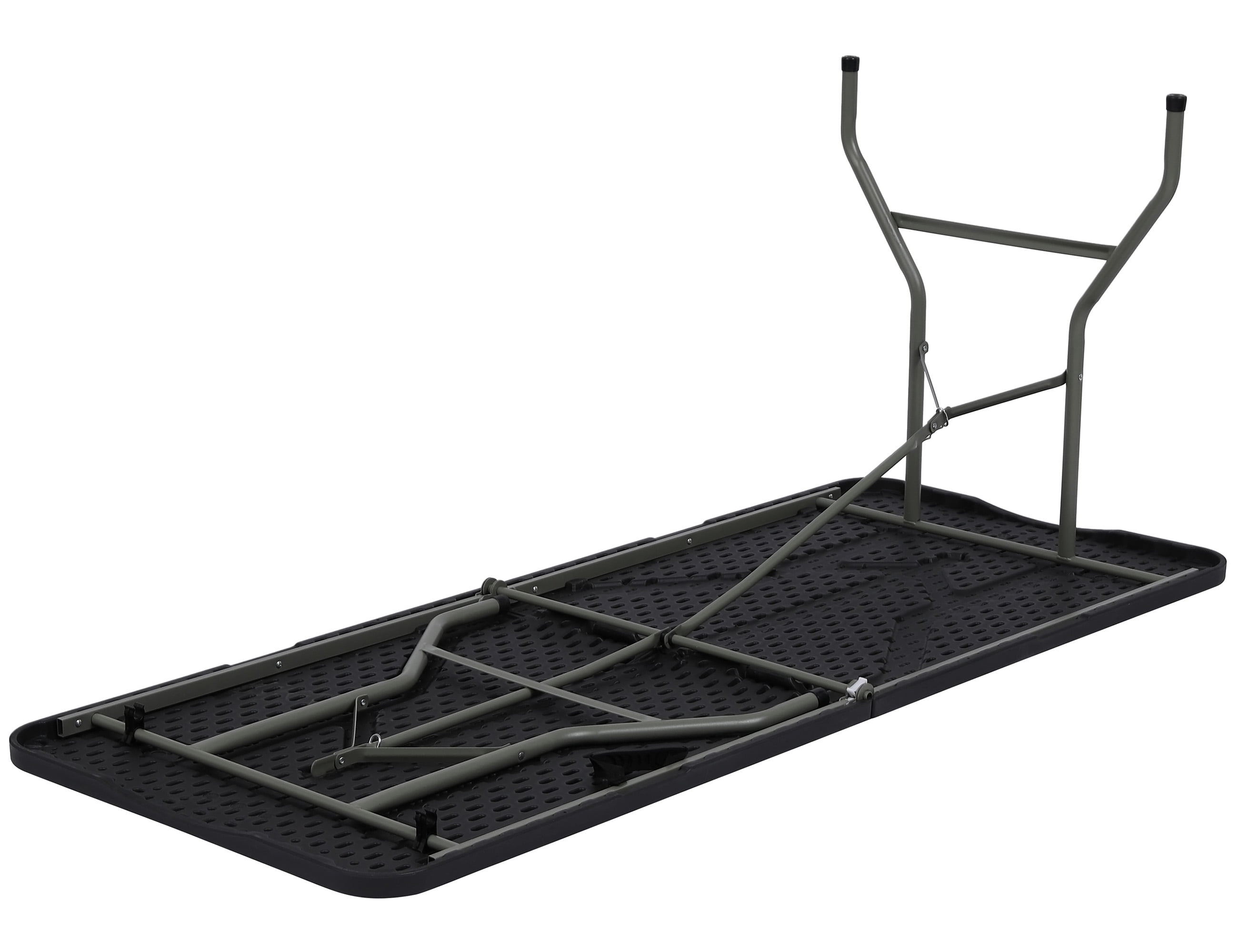 HONGGE 6ft Folding Table, Black Portable Plastic Table for Parties, Camping, Events & Outdoor Gatherings