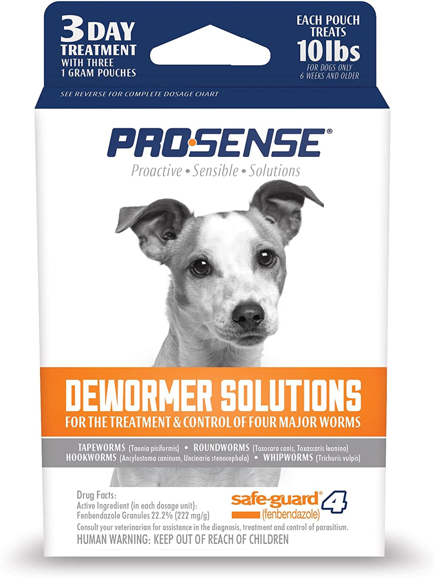 ProSense Dog Dewormer Solutions SafeGuard [UP TO 10LB DOG] 1 Gram, 3 ct Walmart Canada