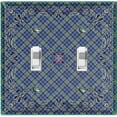 thumbnail image 1 of Metal Light Switch Plate Cover Blue Plaid Paisley Bandana Tile Pattern TIL076, 1 of 13