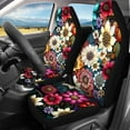 thumbnail image 3 of KUIFORTI Hippie Flower Car Seat Covers Full Set, Automotive Seat Covers Accessories, Breathable Front Car Seat Cover Pack of 4 Car Seat Protector Cushion Pad Mat Easy to Install, 3 of 7