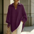 thumbnail image 2 of Gsakboxl Cardigan Sweaters for Women Solid Color Oversized Loose Poncho Style Knit Sweater, Soft Flowy Casual Pullover Top For Autumn Winter Daily Sun Protection, 2 of 5
