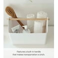 thumbnail image 2 of Yamazaki Home Storage Caddy, White, Plastic + Wood, Supports 4.4 pounds, Handle, No Assembly, 2 of 7