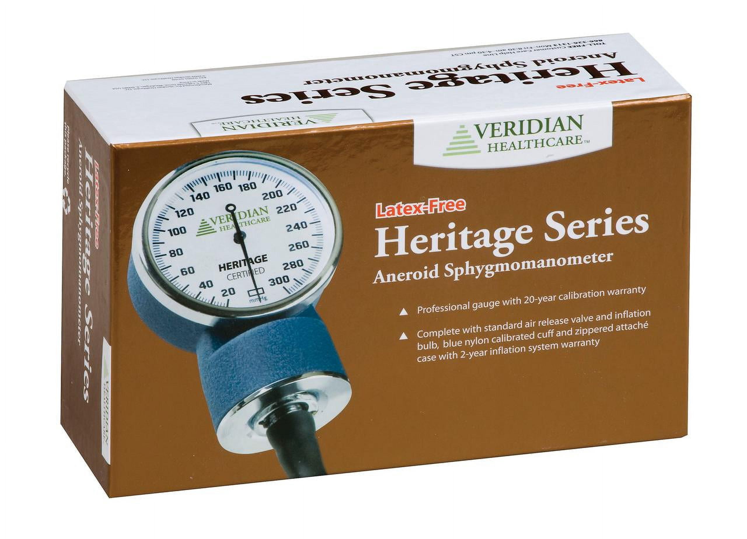 Heritage Series Latex-Free Aneroid Sphygmomanometer, Adult
