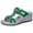 Green, variant on Wedges Heels for Women Open Square Toe Platform Slides Summer Trendy Cutout Sandals Slip on Slippers Dress Beach Shoes White Size 9