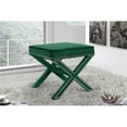 thumbnail image 2 of Maklaine Contemporary Velvet Ottoman / Bench in Green Finish, 2 of 5