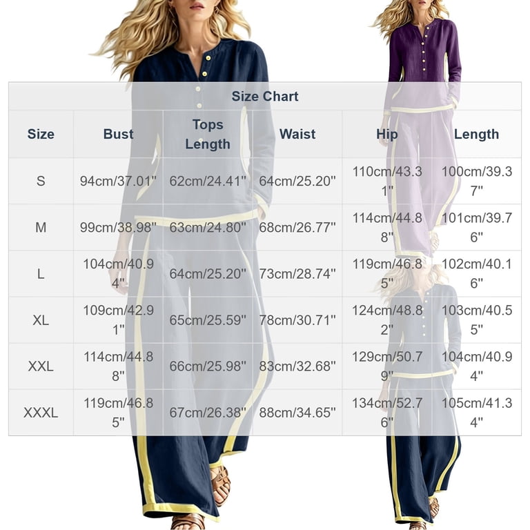 Mifsaly Womens 2 Piece Lounge Set Button Down Blouses and Wide Leg ...