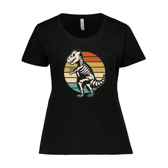 Inktastic Dinosaur Skeleton Halloween Women's Plus Size T-Shirt