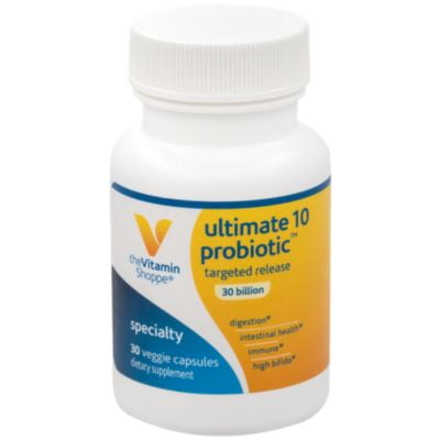 Ultimate 10 Probiotic Ultimate 10 Probiotic, 30 Billion, Shelf Stable Probiotic, No Refrigeration, Targeted Release, To Support Digestive Health, Intestinal Health and Immunity, High Bifido (30 Capsules) ()