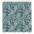 thumbnail image 2 of Ambesonne Paisley Shower Curtain, Ethnic Boho Flowers Leaves, 69"Wx70"L, Cadet Blue and Laurel Green, 2 of 4