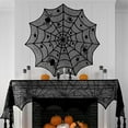 thumbnail image 3 of Halloween Tablecloth for Decorations, Tgnazet 40" Halloween Table Topper Round Lace Overlay Tabletop Collection Gothic Halloween Decor, Spider Web, 3 of 5