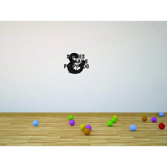 Snakes Snails Puppy Dog Tails Vinyl Wall Decal for Home - Dino's Rough & Tumble Monsters Cute Wall Decal Bedroom Living Room Entry - Removable High Tact - Size: 12 In x 12 In