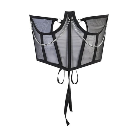 

Clearance Corset Belt Women S Court Mesh Corset Chain Body Shaping Clothes Belted Girdle Shapewear