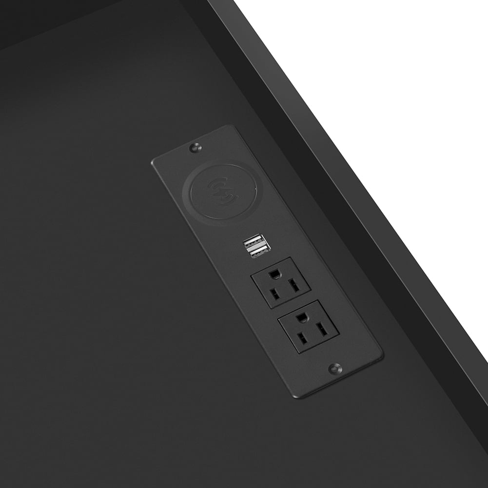 Kadyn LED Nightstand, Bedside Table with 2 Drawers and USB Charging Ports, Night Table with Wireless Charging and Remote Control LED Light, Black Kadyn LED Nightstand, Bedside Table with 2 Drawers and USB Charging Ports, Night Table with Wireless Charging and Remote Control LED Light, Black