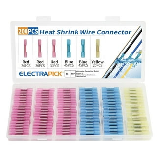 Electrapick 678Pcs Electrical Connector Kit 350Pcs Crimp Terminal Connector  & 328Pcs Heat Shrink Tube , Spade Ring Fork Piggy Male Female Copper