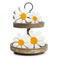 thumbnail image 6 of 3pcs Daisy Decor Wood Flowers Decortion Farmhouse Tabletop Sign 8 Petal Daisy Decoration Boho Flower Standing Table Centerpieces Spring Tiered Tray Decor for Desk Home Kitchen, 6 of 9