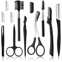 Eyebrow Razor Pack, Multipurpose Dermaplaning Face Razors for Women Facial Hair Removal/ Exfoliating/ Eyebrow Face Shavers /Peachfuzz, Bulk Straight Eyebrow Trimmers Beauty Products for Women 12pcs