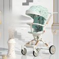 thumbnail image 4 of High View Four Wheels Stroller Sit and Lie Down Lightweight Baby Stroller Bidirectional Folding Baby Stroller 0 To 3 Years ShopWise Round, 4 of 10