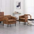thumbnail image 6 of Ktaxon Modern Club Chair, Bronzing Cloth Fabric Arm Chair, Single Sofa for Reading Living Room Brown, 6 of 9