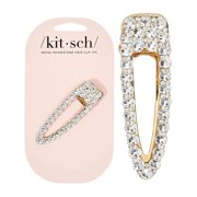 Kitsch Metal Rhinestone Large Open Shape Hair Clip 1 pc - Gold