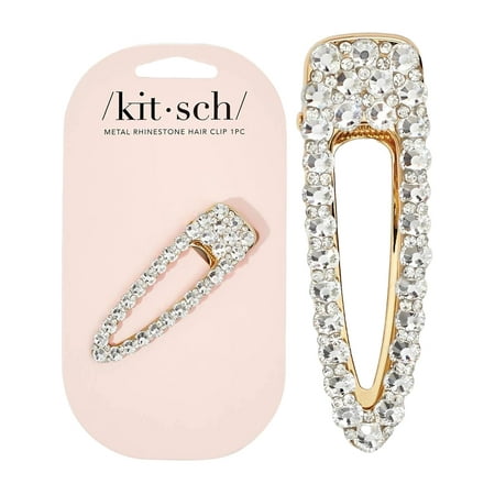 Kitsch Metal Rhinestone Large Open Shape Hair Clip 1 pc - Gold